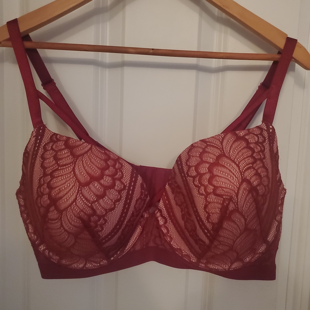 Adore Me Burgundy Lace Bra